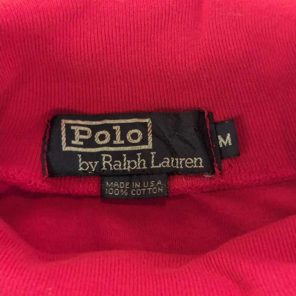 Vintage Polo Ralph Lauren Turtleneck Sweater Mens Medium Red Long Sleeve USA 90s